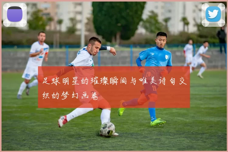 足球明星的璀璨瞬间与唯美诗句交织的梦幻画卷
